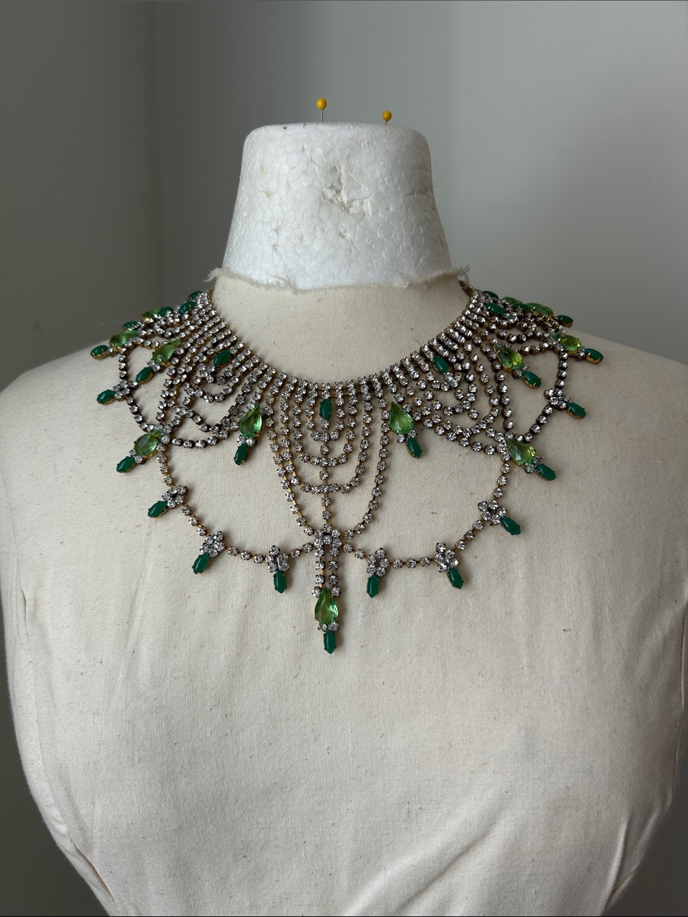 Green Crystal Statement Necklace - Women Jewelry